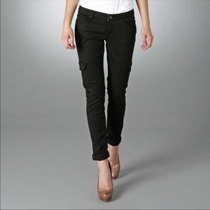Paige Premium Denim Skinny Black Cargo Pants